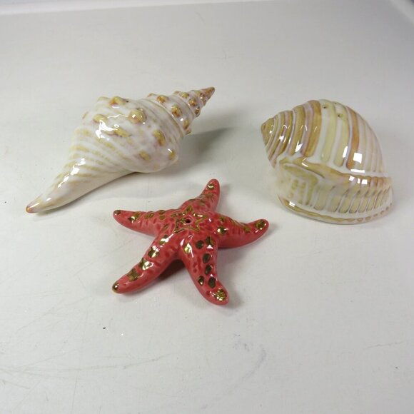 Sea Shell Ceramic Salt & Pepper Shakers Sonoma - Picture 1 of 11
